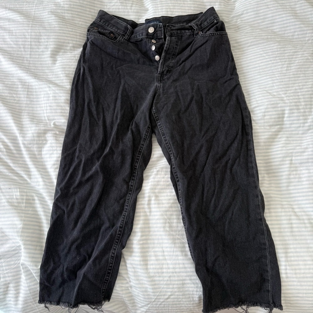 Aeropostale Black Curvy 90s Baggy Button-Fly Jeans